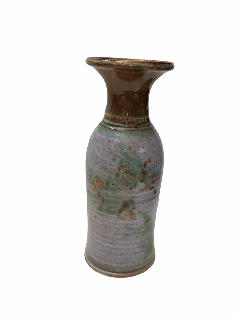 Handcrafted 8” Ceramic Studio Pottery Vase Earthy Toned